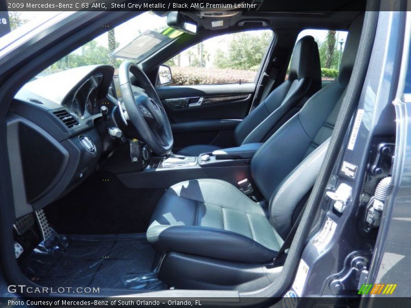 Steel Grey Metallic / Black AMG Premium Leather 2009 Mercedes-Benz C 63 AMG