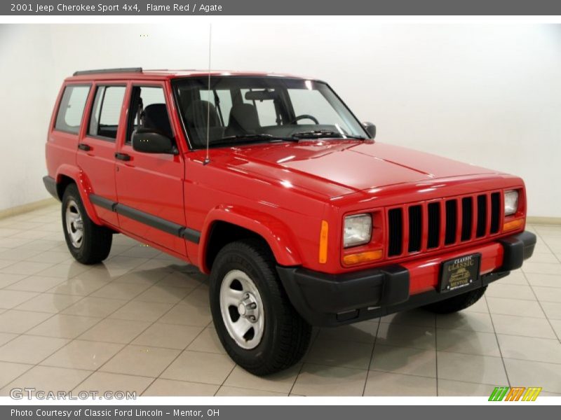 Flame Red / Agate 2001 Jeep Cherokee Sport 4x4