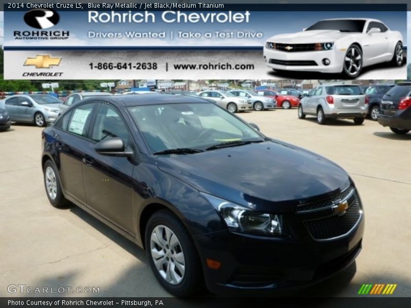 Blue Ray Metallic / Jet Black/Medium Titanium 2014 Chevrolet Cruze LS