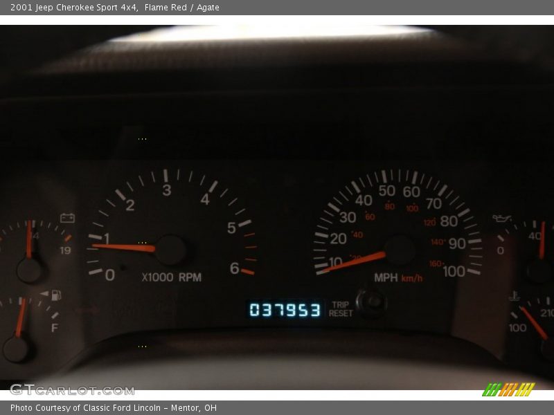 Flame Red / Agate 2001 Jeep Cherokee Sport 4x4