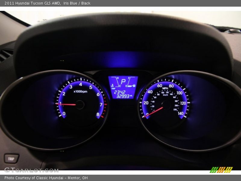 Iris Blue / Black 2011 Hyundai Tucson GLS AWD