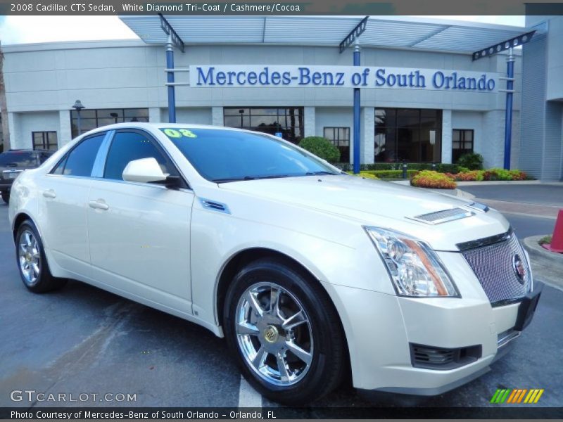 White Diamond Tri-Coat / Cashmere/Cocoa 2008 Cadillac CTS Sedan