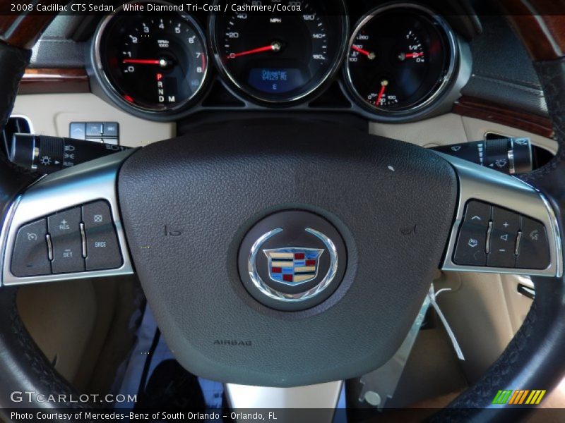 White Diamond Tri-Coat / Cashmere/Cocoa 2008 Cadillac CTS Sedan