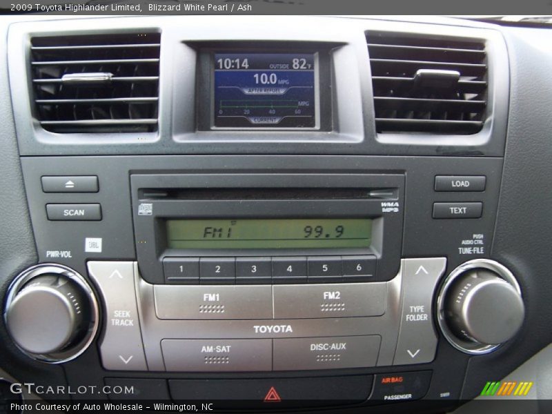 Blizzard White Pearl / Ash 2009 Toyota Highlander Limited