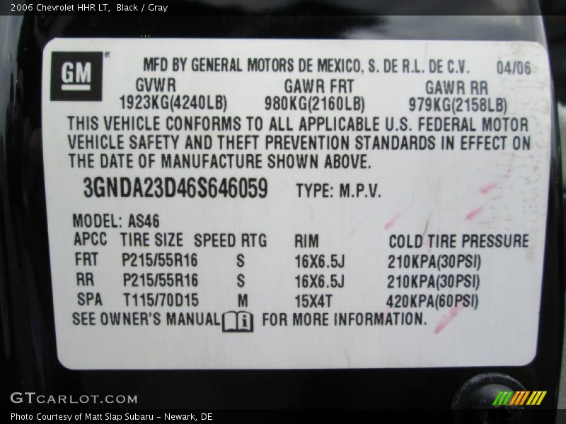 Black / Gray 2006 Chevrolet HHR LT