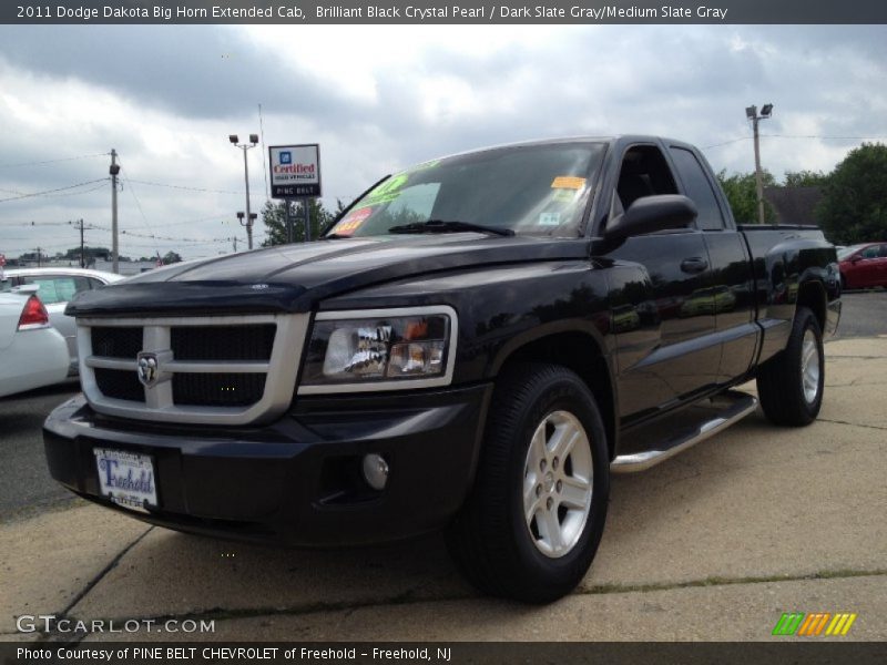 Brilliant Black Crystal Pearl / Dark Slate Gray/Medium Slate Gray 2011 Dodge Dakota Big Horn Extended Cab