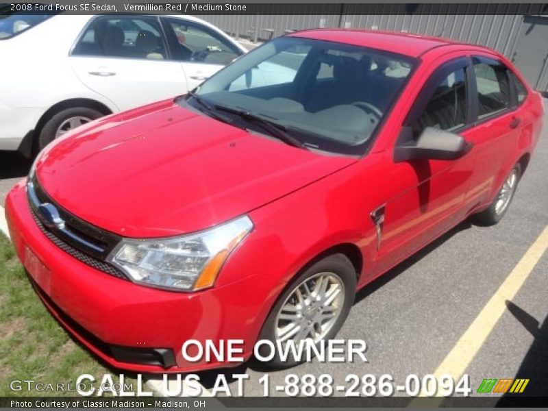 Vermillion Red / Medium Stone 2008 Ford Focus SE Sedan