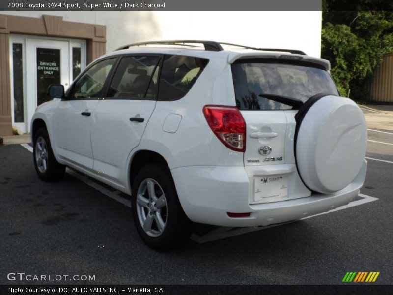 Super White / Dark Charcoal 2008 Toyota RAV4 Sport