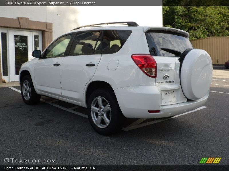 Super White / Dark Charcoal 2008 Toyota RAV4 Sport