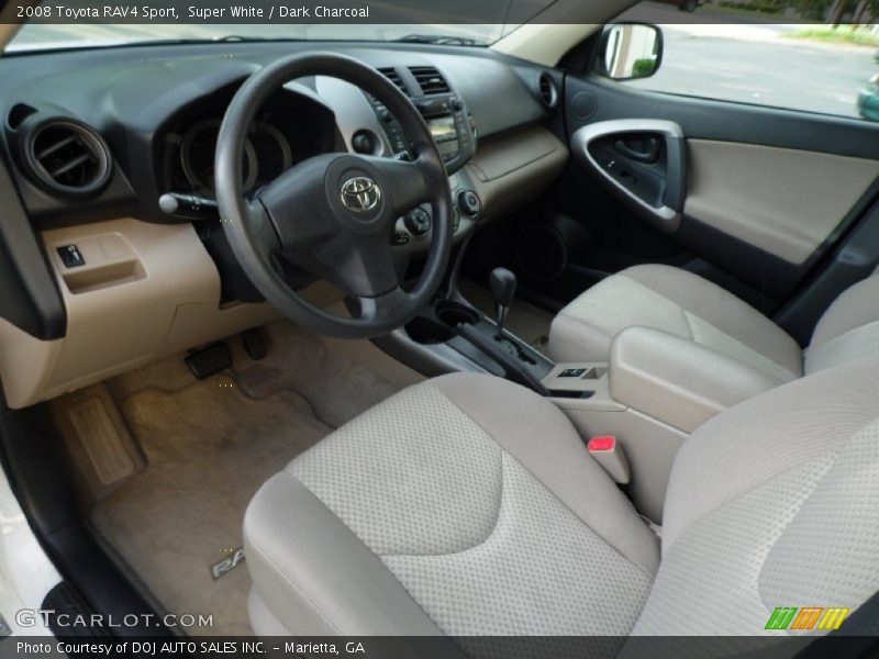 Super White / Dark Charcoal 2008 Toyota RAV4 Sport