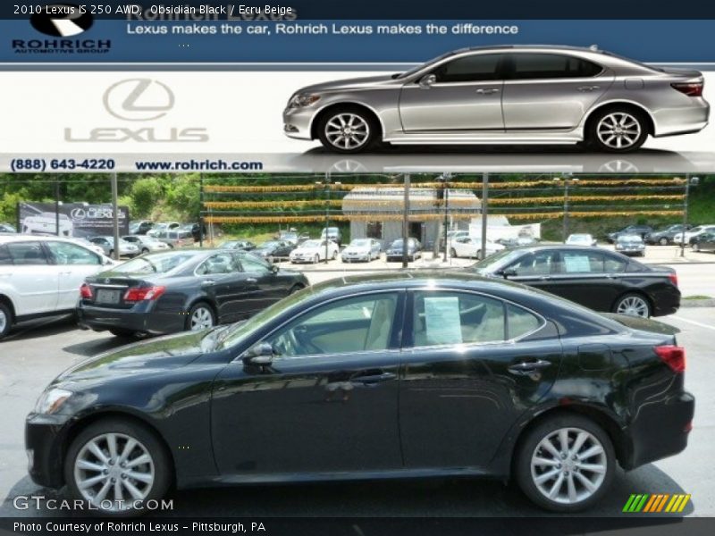 Obsidian Black / Ecru Beige 2010 Lexus IS 250 AWD