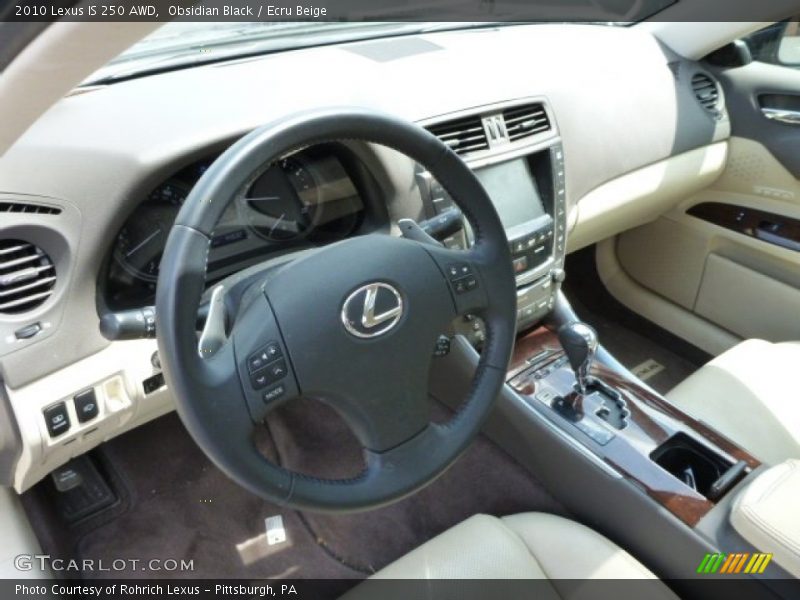 Obsidian Black / Ecru Beige 2010 Lexus IS 250 AWD