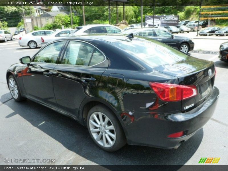 Obsidian Black / Ecru Beige 2010 Lexus IS 250 AWD
