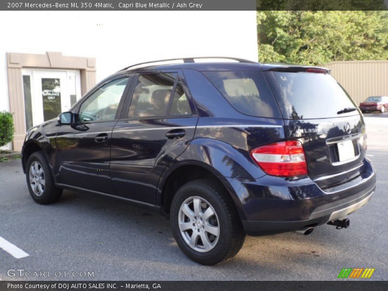 Capri Blue Metallic / Ash Grey 2007 Mercedes-Benz ML 350 4Matic