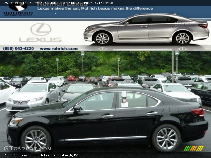 Obsidian Black / Black/Shimamoku Espresso 2013 Lexus LS 460 AWD