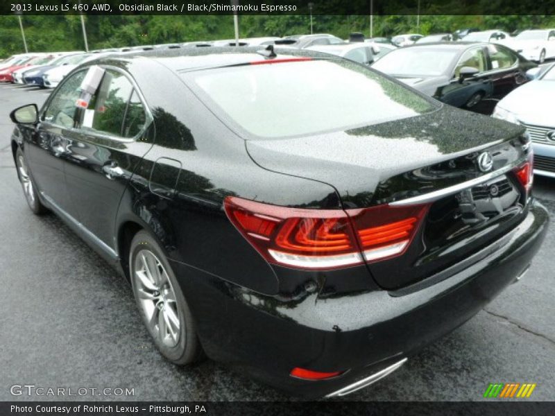 Obsidian Black / Black/Shimamoku Espresso 2013 Lexus LS 460 AWD