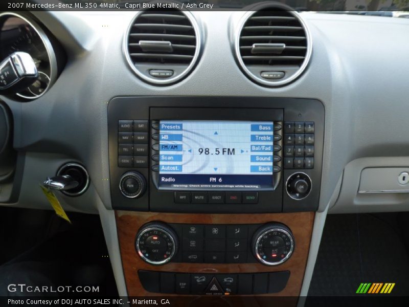 Capri Blue Metallic / Ash Grey 2007 Mercedes-Benz ML 350 4Matic