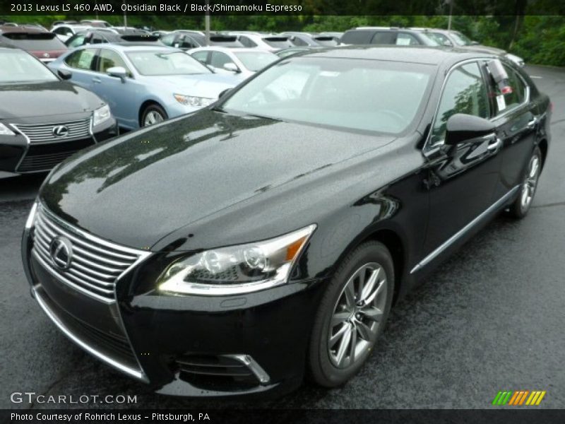 Obsidian Black / Black/Shimamoku Espresso 2013 Lexus LS 460 AWD