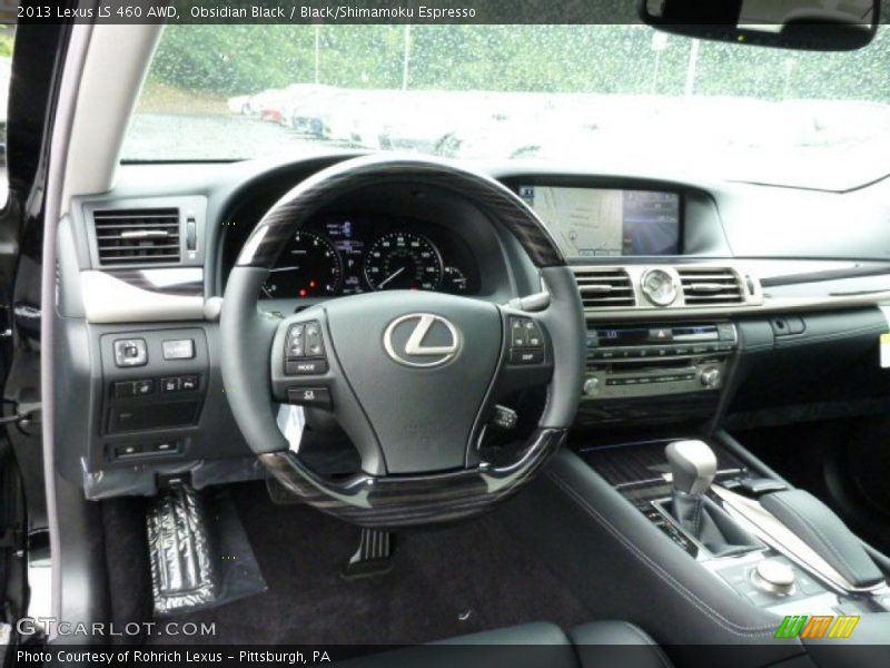 Obsidian Black / Black/Shimamoku Espresso 2013 Lexus LS 460 AWD