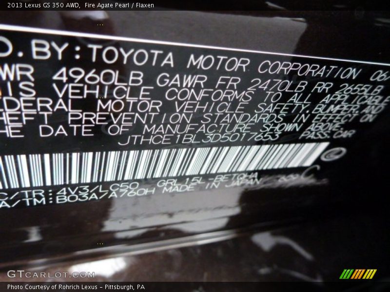 Fire Agate Pearl / Flaxen 2013 Lexus GS 350 AWD