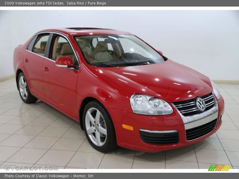 Salsa Red / Pure Beige 2009 Volkswagen Jetta TDI Sedan