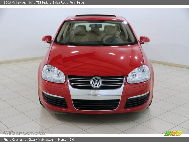 Salsa Red / Pure Beige 2009 Volkswagen Jetta TDI Sedan