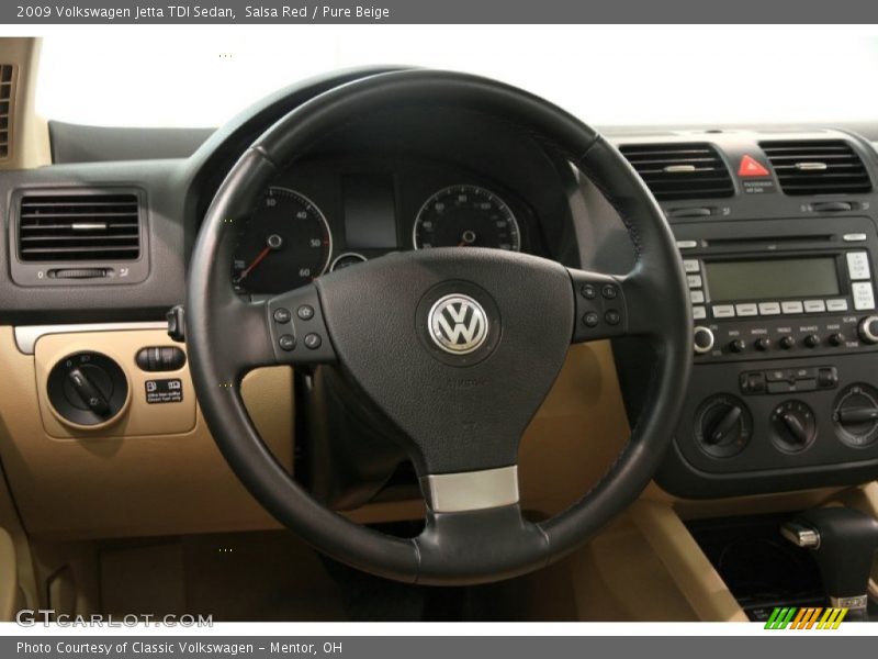 Salsa Red / Pure Beige 2009 Volkswagen Jetta TDI Sedan
