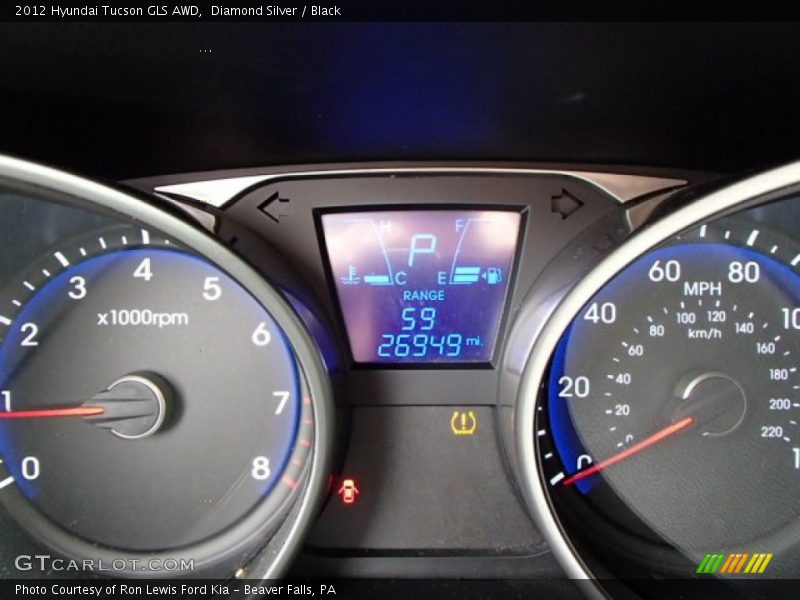 Diamond Silver / Black 2012 Hyundai Tucson GLS AWD