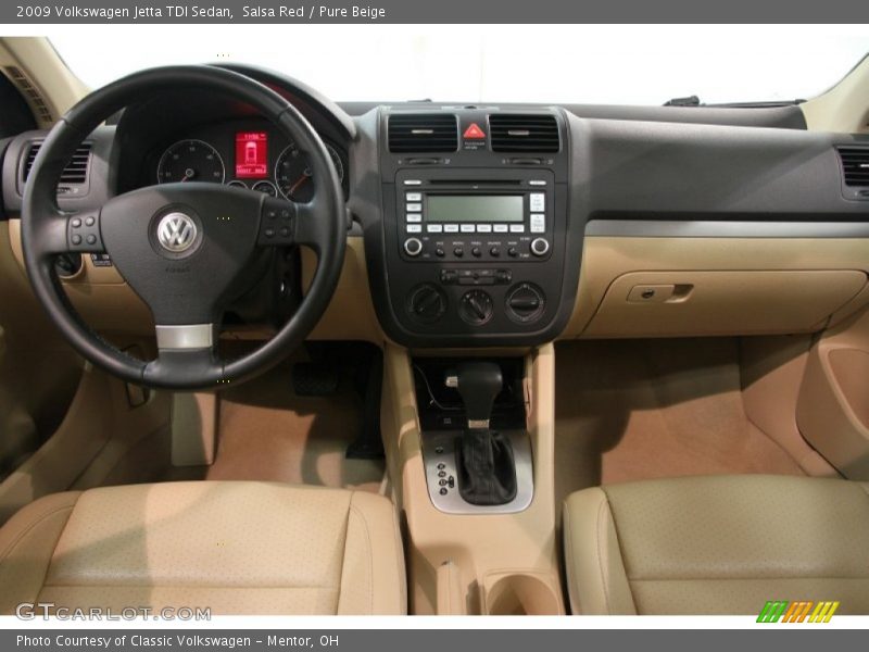 Salsa Red / Pure Beige 2009 Volkswagen Jetta TDI Sedan
