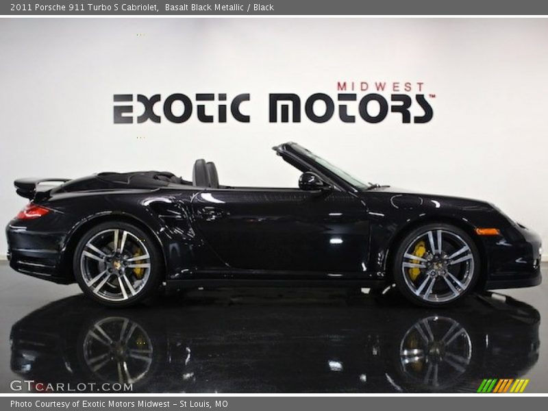 Basalt Black Metallic / Black 2011 Porsche 911 Turbo S Cabriolet