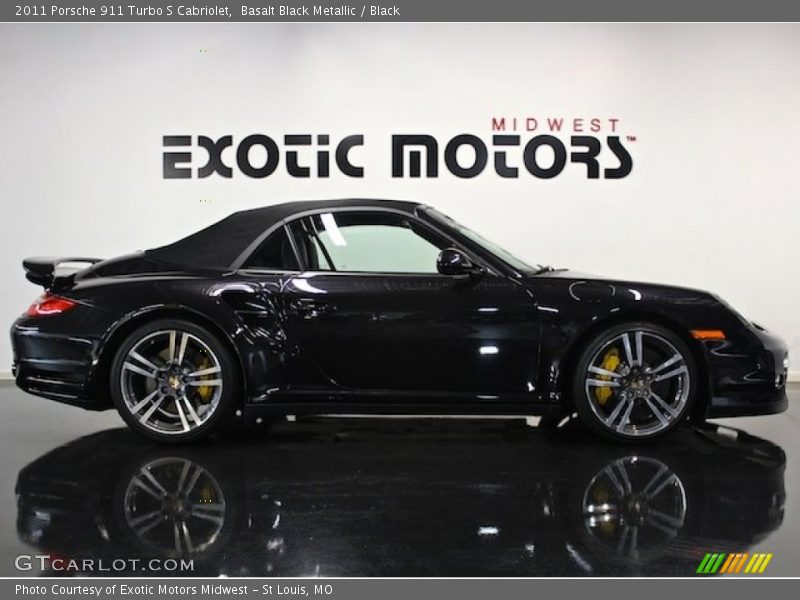 Basalt Black Metallic / Black 2011 Porsche 911 Turbo S Cabriolet