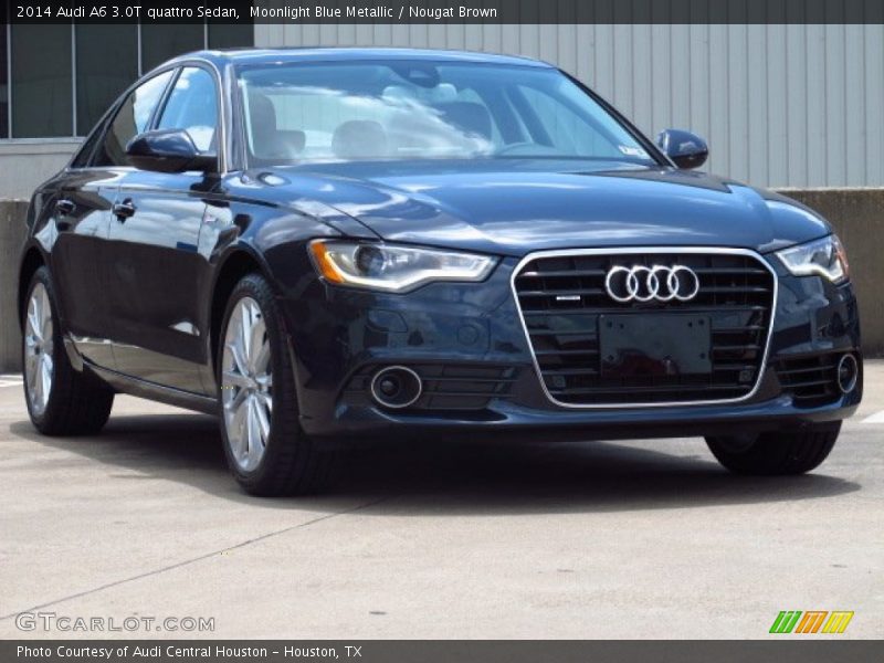 Moonlight Blue Metallic / Nougat Brown 2014 Audi A6 3.0T quattro Sedan