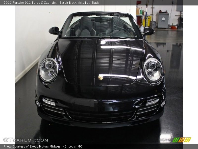 Basalt Black Metallic / Black 2011 Porsche 911 Turbo S Cabriolet