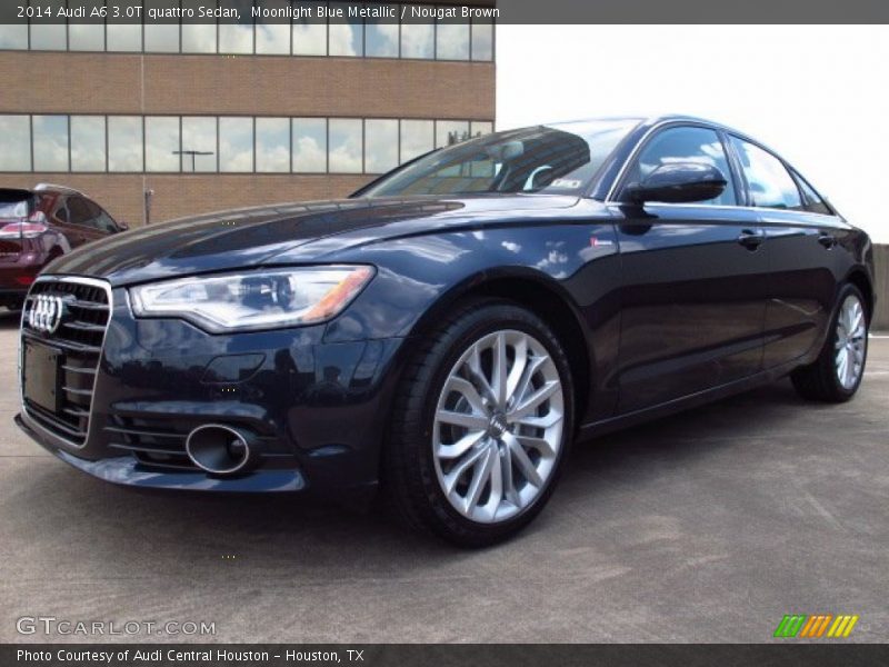 Moonlight Blue Metallic / Nougat Brown 2014 Audi A6 3.0T quattro Sedan