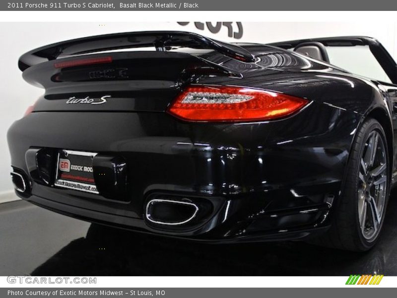 Basalt Black Metallic / Black 2011 Porsche 911 Turbo S Cabriolet