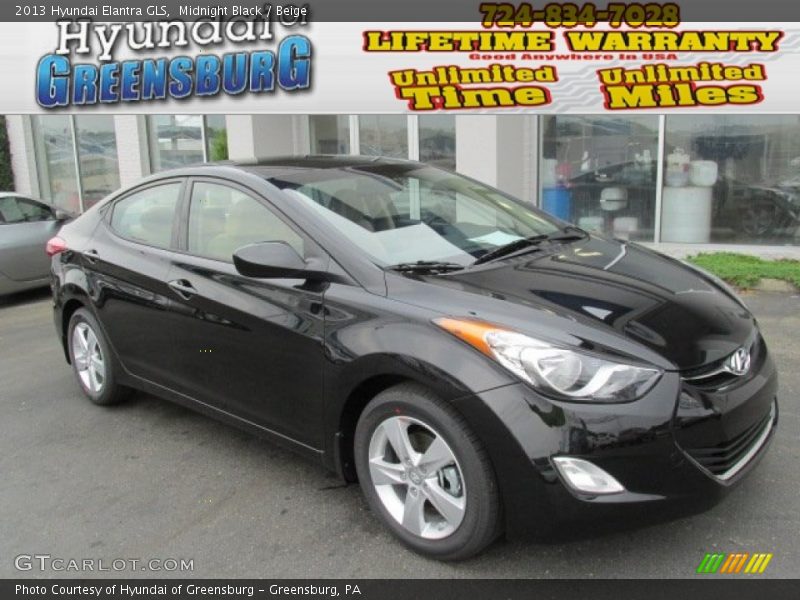 Midnight Black / Beige 2013 Hyundai Elantra GLS