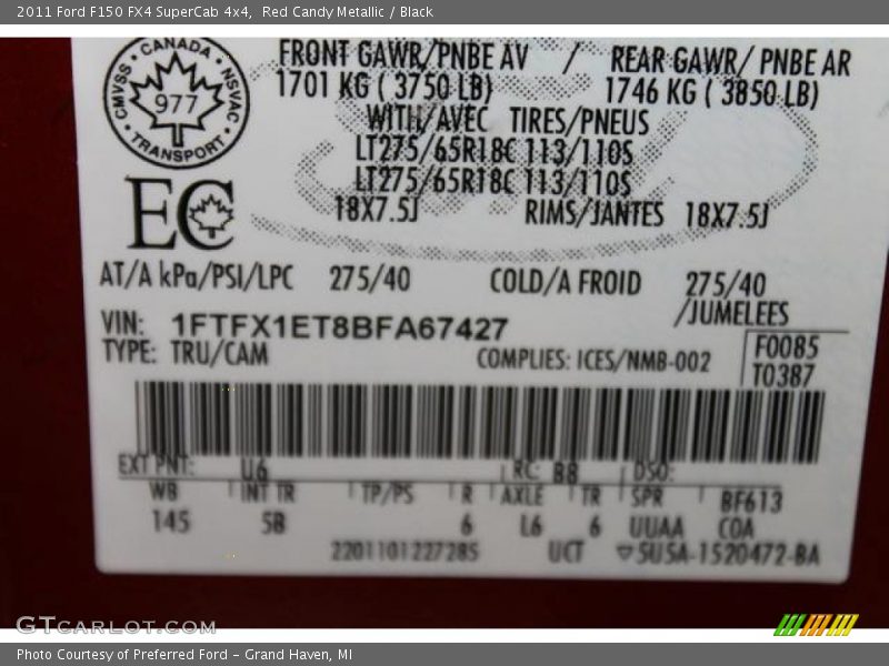 Red Candy Metallic / Black 2011 Ford F150 FX4 SuperCab 4x4