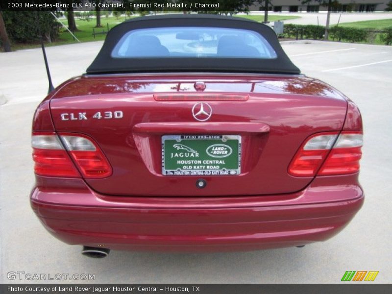 Firemist Red Metallic / Charcoal 2003 Mercedes-Benz CLK 430 Cabriolet