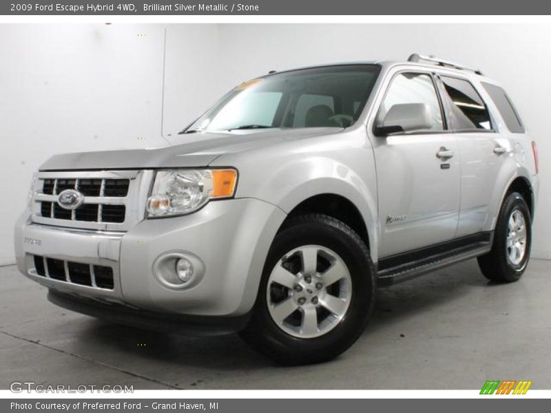 Brilliant Silver Metallic / Stone 2009 Ford Escape Hybrid 4WD