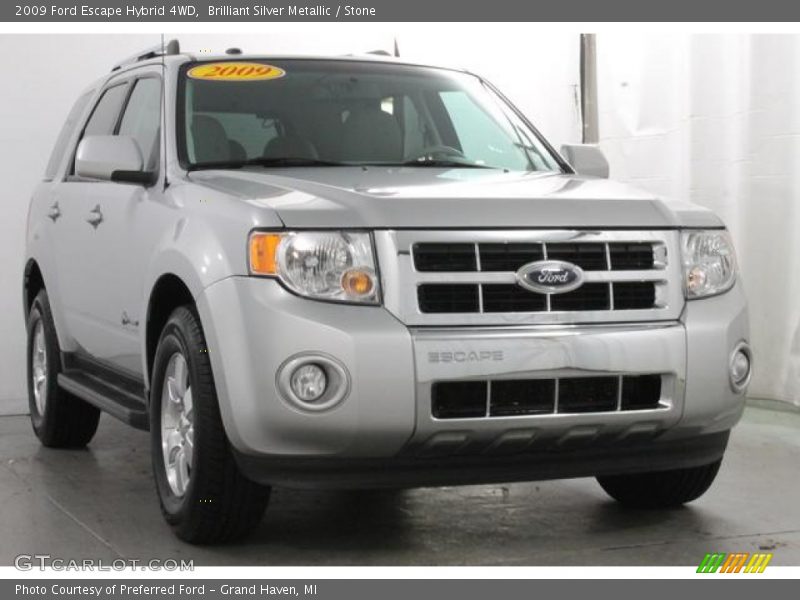 Brilliant Silver Metallic / Stone 2009 Ford Escape Hybrid 4WD