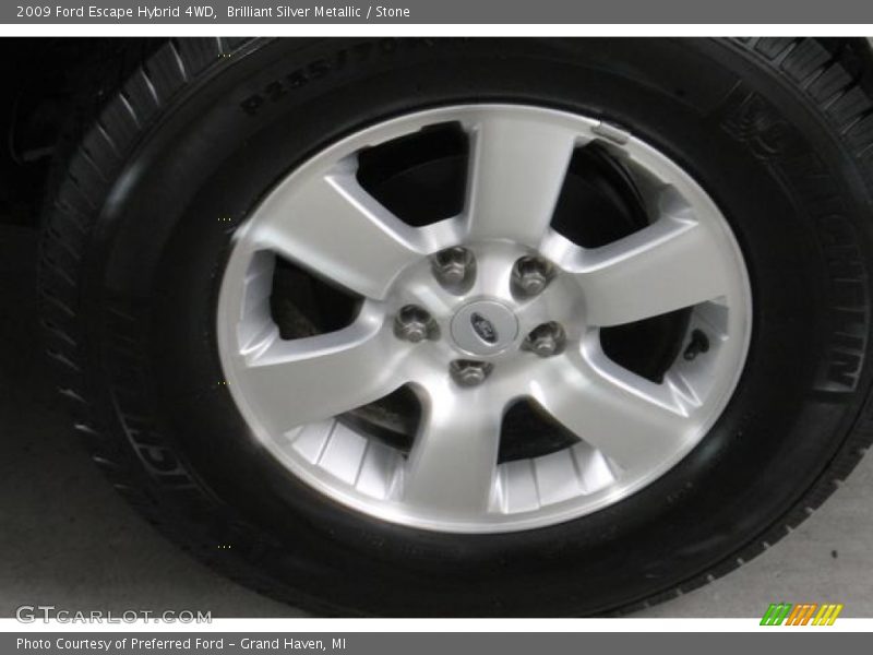 Brilliant Silver Metallic / Stone 2009 Ford Escape Hybrid 4WD