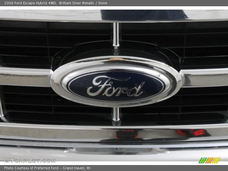 Brilliant Silver Metallic / Stone 2009 Ford Escape Hybrid 4WD