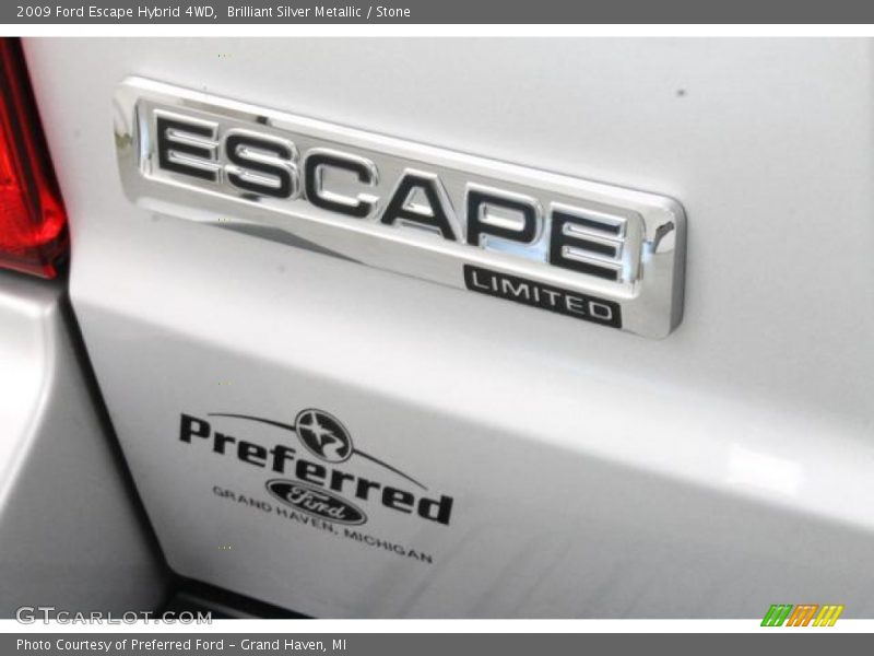 Brilliant Silver Metallic / Stone 2009 Ford Escape Hybrid 4WD