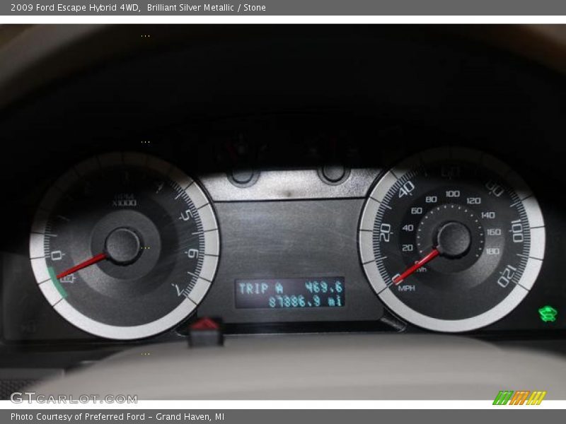 Brilliant Silver Metallic / Stone 2009 Ford Escape Hybrid 4WD