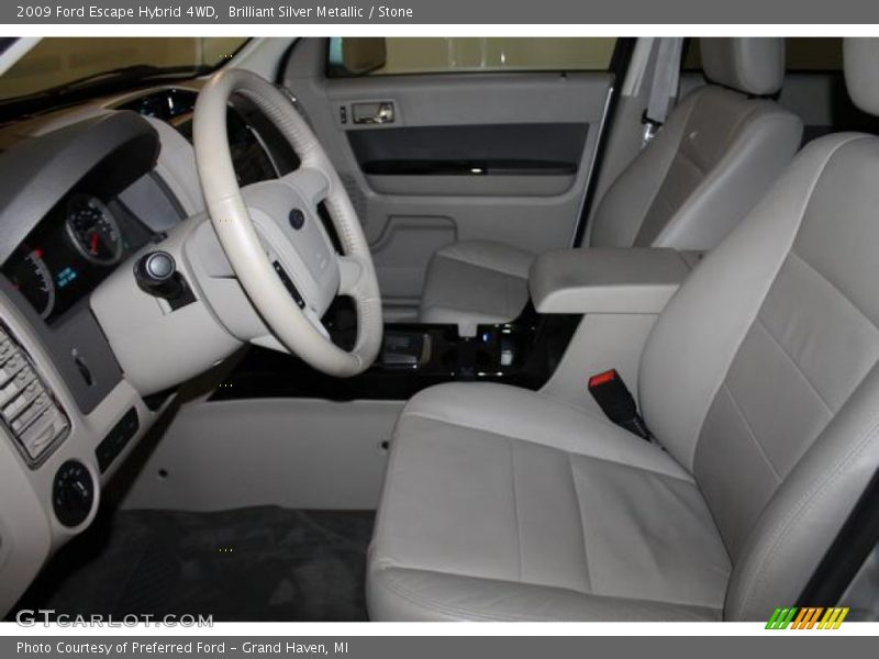 Brilliant Silver Metallic / Stone 2009 Ford Escape Hybrid 4WD