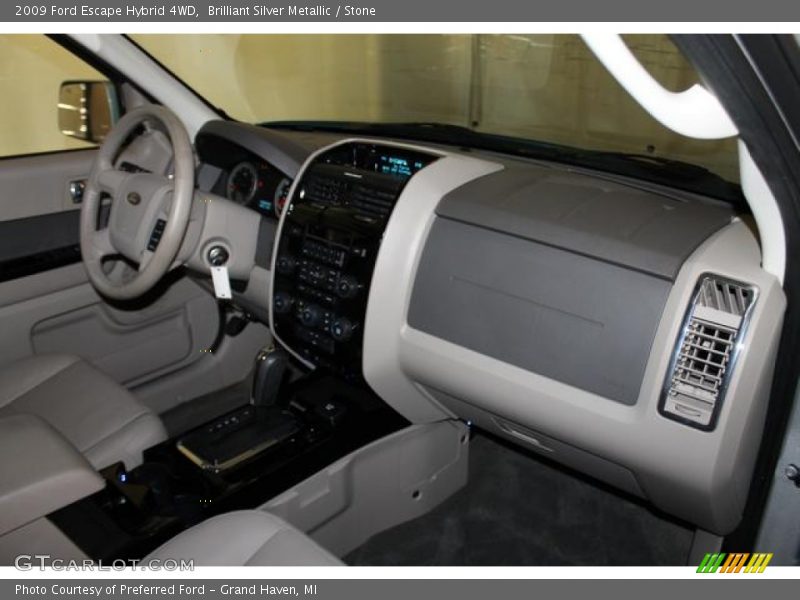 Brilliant Silver Metallic / Stone 2009 Ford Escape Hybrid 4WD