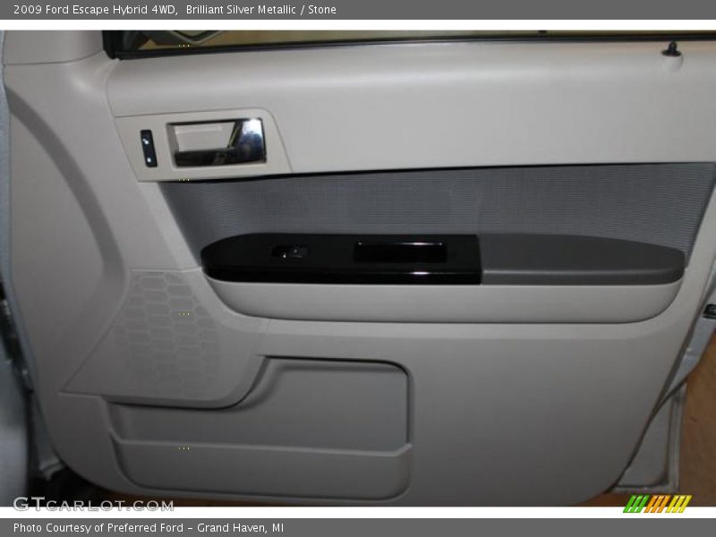 Brilliant Silver Metallic / Stone 2009 Ford Escape Hybrid 4WD