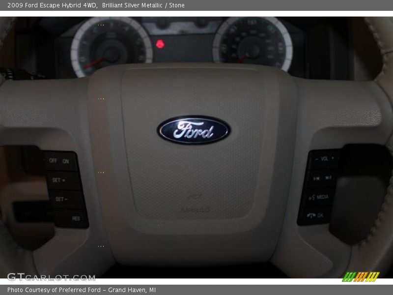 Brilliant Silver Metallic / Stone 2009 Ford Escape Hybrid 4WD