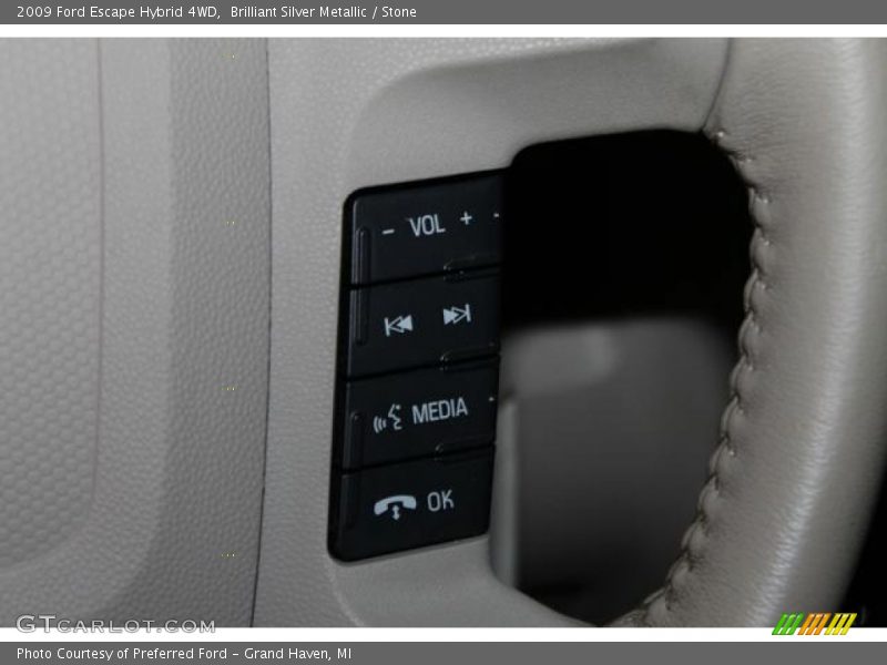 Brilliant Silver Metallic / Stone 2009 Ford Escape Hybrid 4WD