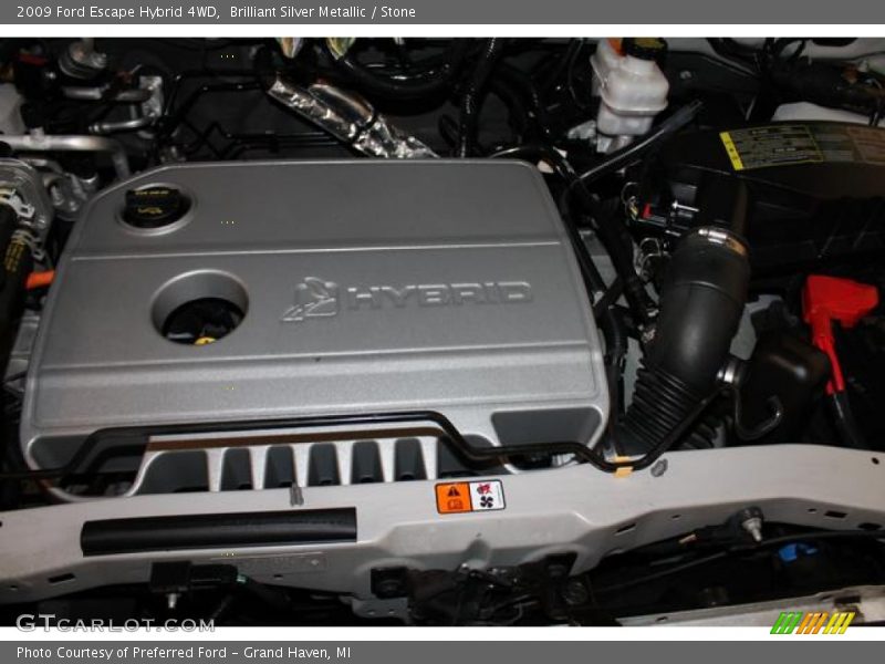 Brilliant Silver Metallic / Stone 2009 Ford Escape Hybrid 4WD